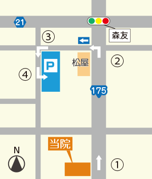 駐車場への道順地図